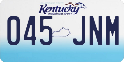 KY license plate 045JNM