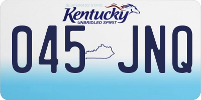 KY license plate 045JNQ