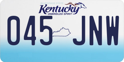 KY license plate 045JNW
