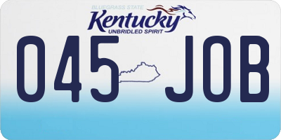 KY license plate 045JOB