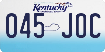 KY license plate 045JOC