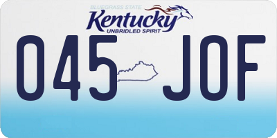 KY license plate 045JOF