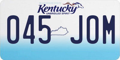 KY license plate 045JOM