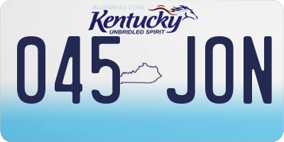 KY license plate 045JON