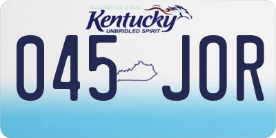 KY license plate 045JOR