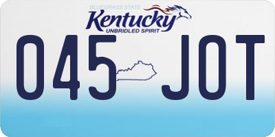 KY license plate 045JOT