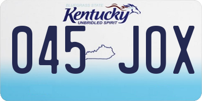KY license plate 045JOX