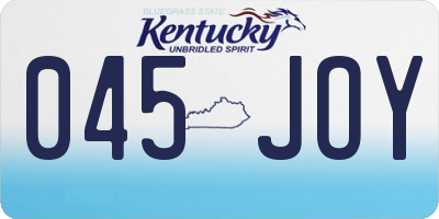 KY license plate 045JOY