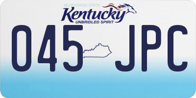 KY license plate 045JPC