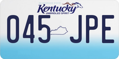 KY license plate 045JPE
