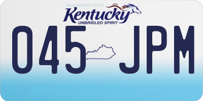 KY license plate 045JPM