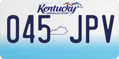 KY license plate 045JPV