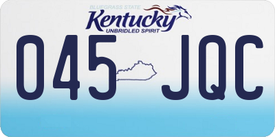 KY license plate 045JQC