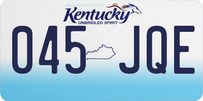 KY license plate 045JQE