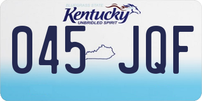 KY license plate 045JQF