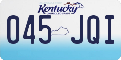 KY license plate 045JQI