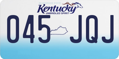 KY license plate 045JQJ