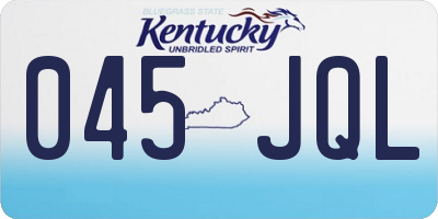 KY license plate 045JQL