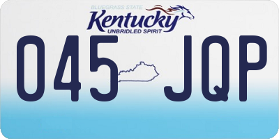 KY license plate 045JQP