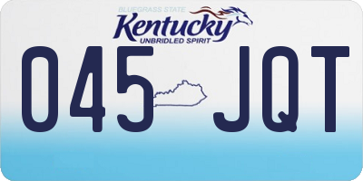KY license plate 045JQT