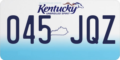KY license plate 045JQZ