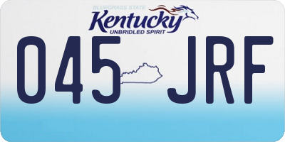KY license plate 045JRF