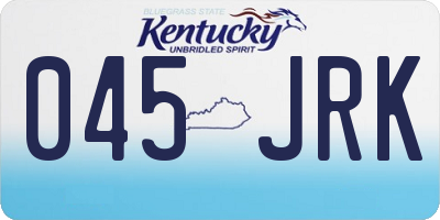 KY license plate 045JRK