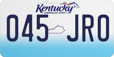 KY license plate 045JRO