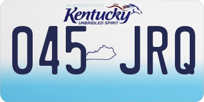 KY license plate 045JRQ