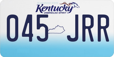 KY license plate 045JRR