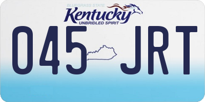 KY license plate 045JRT