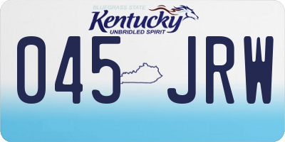 KY license plate 045JRW