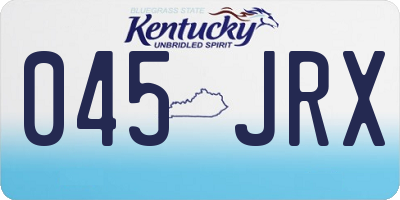 KY license plate 045JRX