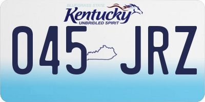 KY license plate 045JRZ
