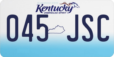 KY license plate 045JSC