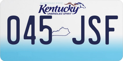 KY license plate 045JSF