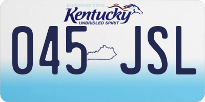 KY license plate 045JSL