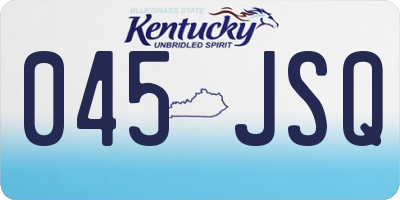 KY license plate 045JSQ
