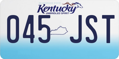 KY license plate 045JST