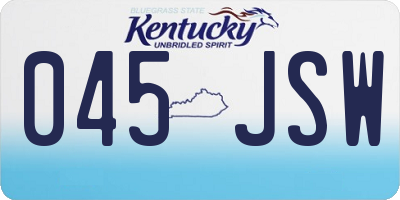 KY license plate 045JSW