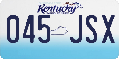 KY license plate 045JSX