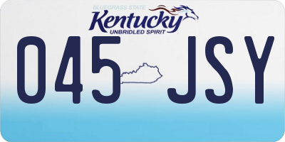 KY license plate 045JSY