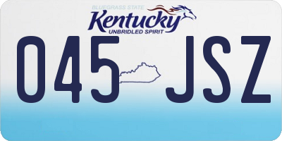 KY license plate 045JSZ
