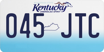 KY license plate 045JTC