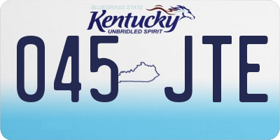 KY license plate 045JTE
