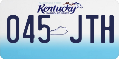 KY license plate 045JTH