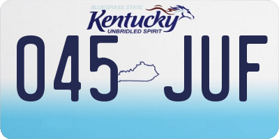 KY license plate 045JUF