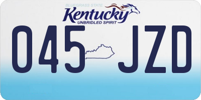 KY license plate 045JZD