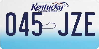 KY license plate 045JZE