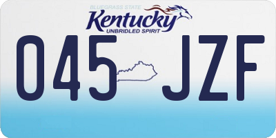 KY license plate 045JZF